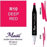 Masis Twin Çift Uçlu Marker Kalemi 10 Deep Red