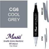 Masis Twin Çift Uçlu Marker Kalemi Cg6 Cool Grey
