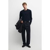 Massimo Dutti %100 pamuklu düğmeli yaka triko kazak