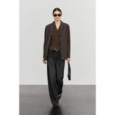 Massimo Dutti %100 yün fitilli triko yelek