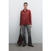 Massimo Dutti Dökümlü %100 keten gömlek
