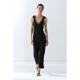 Massimo Dutti Dökümlü jüpon midi elbise