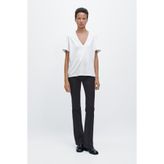 Massimo Dutti Dökümlü V yaka t-shirt