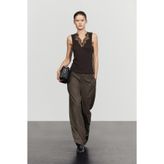 Massimo Dutti Pamuk karışımlı dantelli üst