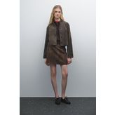 Massimo Dutti Süet deri mini etek