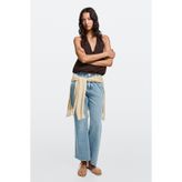 Massimo Dutti Yüksek bel crop çan paça jean