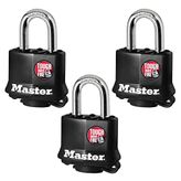 Master Lock Asma Kilit 311TRI Anahtarlı, Siyah, 3 Adet