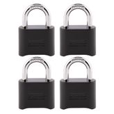 Master Lock Siyah Şifreli Kilit, Özelleştirilebilir Combo Asma Kilit, Kapalı ve Açık Hava Koşullarına Dayanıklı Kilit, Kapılar, Dolaplar, 4 Paket, 178EC4 için Sıfırlanabilir Kodlu