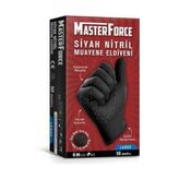 Masterforce Siyah Nitril Eldiven L Beden 50'li