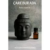 Mat Siyah Buda Buhurdanlık (Seçeneğiniz 10 Ml Esans Hediye)
