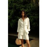 mathilda store Kadın Beyaz Keten Special Edition Oversize Gömlek