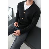 MATTİMODA Erkek Oversize Premium Siyah Triko Hırka