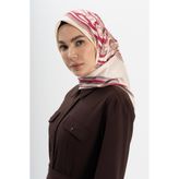 Mauśeya Nar Harmanı Twill İpek Eşarp, Bordo