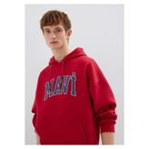 Mavi 067149-70464 Logo Baskılı Kırmızı Erkek Sweatshirt