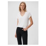 Mavi 167714-620 V Yaka Beyaz Basic Kadın T-shirt