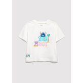 Mavi Baskılı Kırık Beyaz Kız Çocuk T-Shirt M7610449-70057 - 3 - 4 Yaş