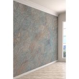 Mavi Bronz Doku Görünümlü Modern Tekstil Duvar Kağıdı, 450 x 280