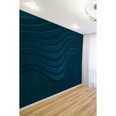 Mavi Dalgalı Modern Tek Parça Tekstil Duvar Kağıdı, 400 x 240