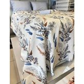 Mavi Detaylı Çiçek Desenli Tek Kişilik Pike – 160X240 cm | Ferahlatıcı Tasarım, Hafif Konfor