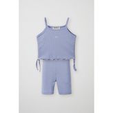 Mavi Fitilli Askılı Bluz - Mini Şort - 5 - 6 Yaş