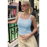 Mavi Fitilli Görünümlü Askılı Basic Atlet MG2236 - XL