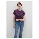 Mavi Kadın Mor Basic Tişört, Slim Fit, Kısa Kol, M Beden