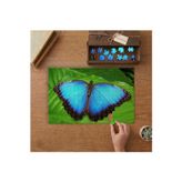 Mavi Kelebek Tasarımı 240 Parça Ahşap Puzzle Ahşap Kutuda MP04392