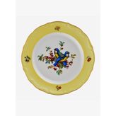 Mavi Kuşlu Sarı Porselen Pasta Tabağı 19 cm