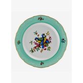 Mavi Kuşlu Yeşil Porselen Pasta Tabağı 19 cm
