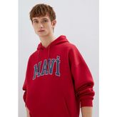 Mavi M067149-7464 Logo Baskılı Erkek Kapüşonlu Sweatshirt - 2XL - Kırmızı
