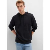 Mavi Mavı M0S10417-900 Sıyah Erkek Kapusonlu Oversıze Basıc Sweatshırt