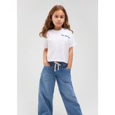 Mavi Miav Baskılı Beyaz Crop Çocuk Tişört 7610180-620 - 11 - 12 Yaş