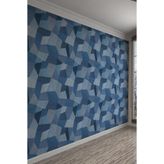 Mavi Retro Patchwork Desenli Tek Parça Duvar Kağıdı, 200 x 150