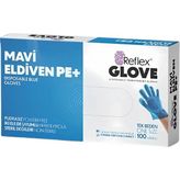 Mavi Şeffaf Eldiven Pe+ 100'LÜ