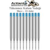 Mavi Tükenmez Kalem Yedeği 10 Adet Tükenmez Kalem İçi Yedek Mavi Metal Tükenmez Kalem İçi Okul Ofis Jel Kalem İçi