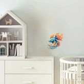 Mavi-Turuncu-Sarı Beta Balığı Duvar Stickerı