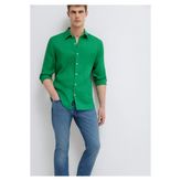 Mavi Yeşil Keten Gömlek Slim Fit / Dar Kesim 0211466-71704