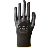 Max Safety NIT-310-9 No:9 3/4 Nitril Polyester Tırtıklı Kaplı Eldiven
