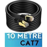 Maxgo 3154 Internet Kablosu 10 Metre - Cat 7 Kablo 10 Metre Ethernet Kablosu Cat7 - 10Gbps Network Kablosu Siyah Renk Ağ Kablosu