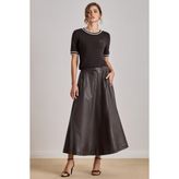 Maxi Kahverengi Deri Etek - 40
