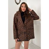 Maxi Modena Leopar Leopar Ceket - S