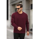 MAXIMILLIAN Erkek Bisiklet Yaka Regular Fit Basic Sweatshirt BORDO