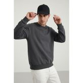 MAXIMILLIAN Erkek Oversize Basic Relax Pamuklu Bisiklet Yaka Sweatshirt FÜME