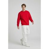 MAXIMILLIAN Erkek Oversize Basic Relax Pamuklu Bisiklet Yaka Sweatshirt KIRMIZI