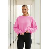 MAXIMILLIAN Kadın Oversize Kışlık Salaş Pembe Sweatshirt