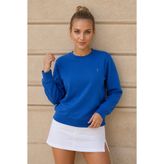 MAXIMILLIAN Kadın Saks Mavi Bisiklet Yaka Basic Sweatshirt