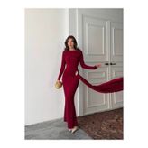 MAXMOOR NOVA Maxi Elbise 3079 - Bordo