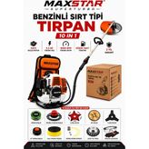 Maxstar 5.2hp Yeni Nesil Benzinli Sırt Tipi Tırpan 10IN1 – Ot Çim Çalı Biçme Makinesi Halı Yıkama Set