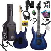 Maxword Grade-ST Blue Rosewood Klavye HH Floyde Rose Elektro Gitar - Mavi