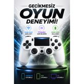Maybax Kablosuz Oyun Kolu Bluetooth Gamepad PS4 PC Android iOS Uyumlu Titreşimli 6 Eksen Ergonomik Controller